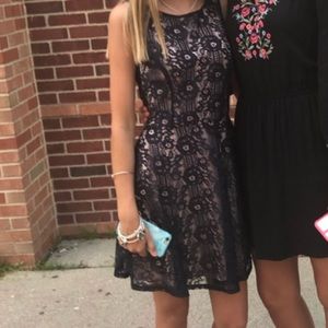 navy blue floral dress